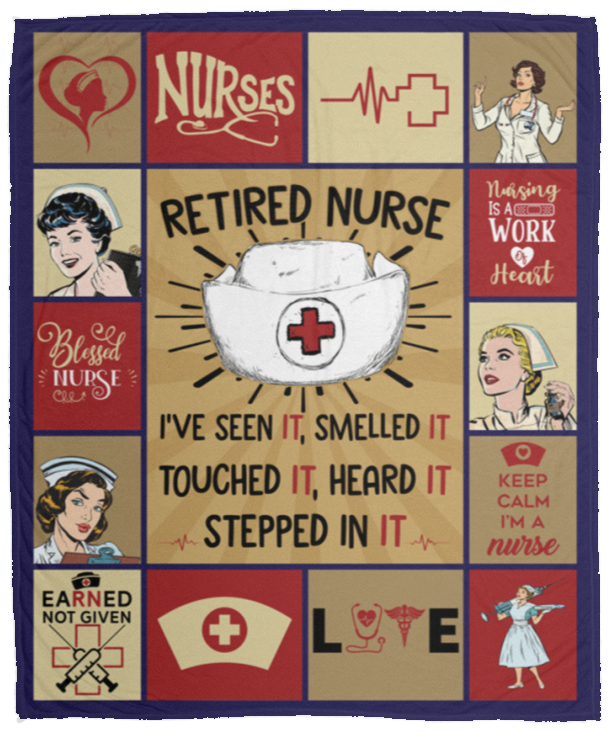 Nurse Blanket, Retired Nurse Blanket Fleece, Sherpa Blanket Gift Ideas VPM Cozy Plush Fleece Blanket - 50x60