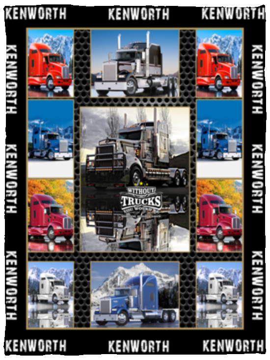 Kenworth Trucks Collection Like, Kenworth Trucks Fleece, Sherpa Blanket VPS Cozy Plush Fleece Blanket - 30x40