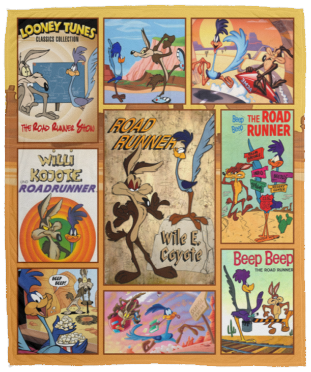 Wile E. Coyote and the Road Runner Blanket, Looney Tunes Fleece, Sherpa Blanket VPM Cozy Plush Fleece Blanket - 50x60