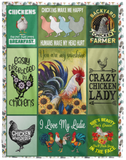 Chicken Blanket, Easily Distracted By Chickens Quilt, Fleece Sherpa, Gift Ideas VPL Cozy Plush Fleece Blanket - 60x80