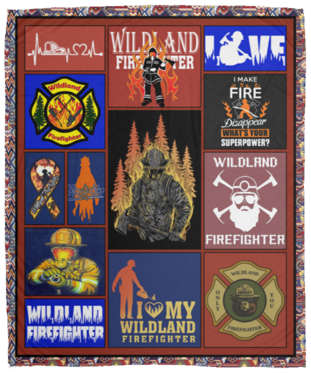 Firefighter Blanket, Wildland Firefighter Fleece, Sherpa Blanket Gift Ideas VPM Cozy Plush Fleece Blanket - 50x60