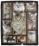 CATS 3D Blanket, Cute Cat Fleece, Sherpa Blanket, Gift Ideas - VPM Cozy Plush Fleece Blanket - 50x60