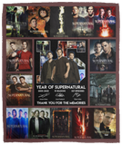 Supernatural 15 Years Blanket, Thank you for memories Fleece, Sherpa Blanket VPM Cozy Plush Fleece Blanket - 50x60