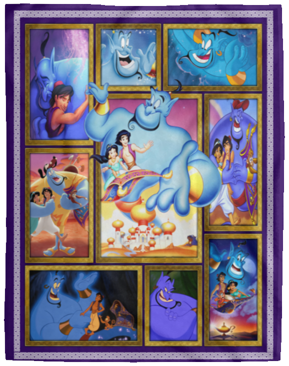 Aladdin Blanket, Genie Aladdin Fleece, Sherpa Blanket, aladdin jasmine VPL Cozy Plush Fleece Blanket - 60x80