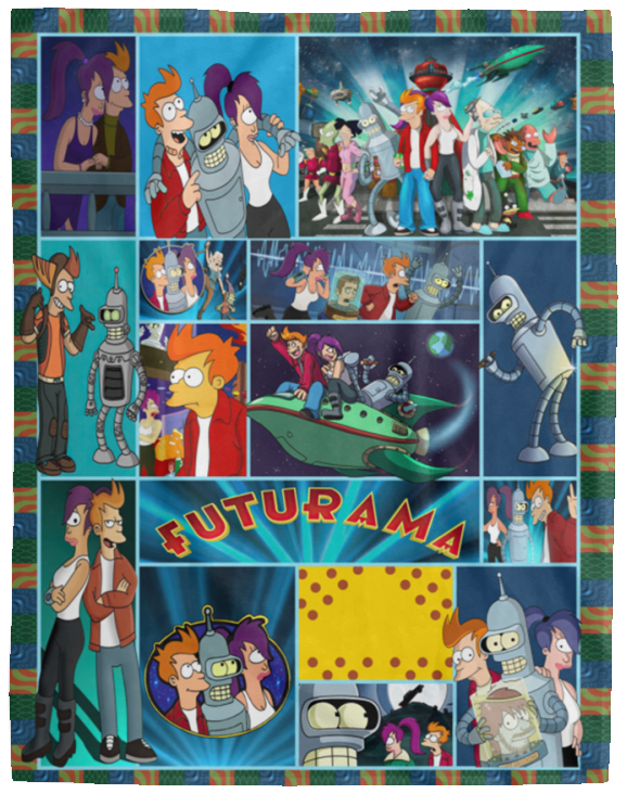 Futurama Blanket, Futurama Cartoon TV Series Fleece, Sherpa Blanket - VPL Cozy Plush Fleece Blanket - 60x80