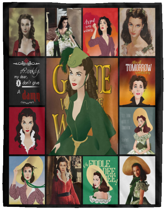 Gone With The Wind Blanket, US Movies Fleece Sherpa, Vivien Leigh Blanket VPL Cozy Plush Fleece Blanket - 60x80