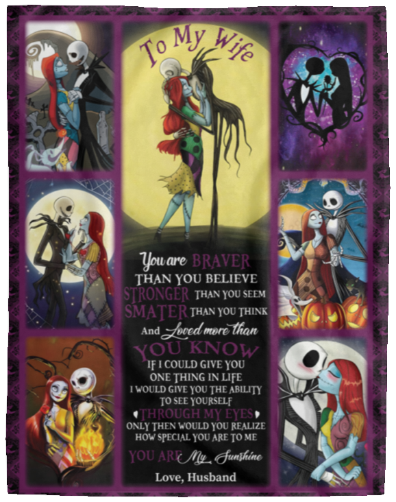 The Nightmare Before Christmas Blanket, To My Wife Fleece, Sherpa Blanket VPL Cozy Plush Fleece Blanket - 60x80