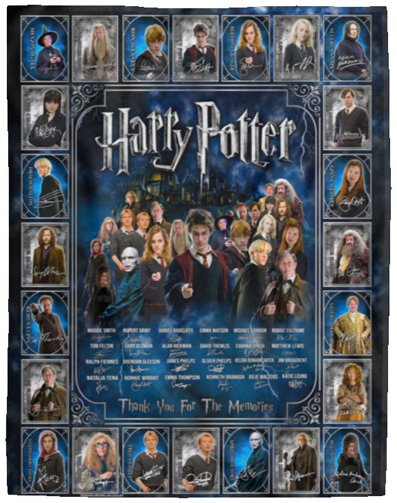 Harry Potter Blanket, Thank You For The Memories Fleece, Sherpa Blankets VPL Cozy Plush Fleece Blanket - 60x80
