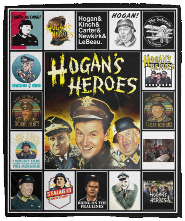 Hogan's Heroes Blankets, German World War II Quilt, Fleece Sherpa, Bob Crane 2 VPM Cozy Plush Fleece Blanket - 50x60