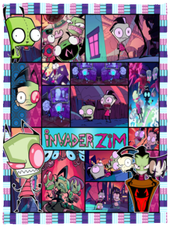 Invader Zim Blanket, Invader Zim Cartoon TV Series Fleece, Sherpa Blanket VPS Cozy Plush Fleece Blanket - 30x40