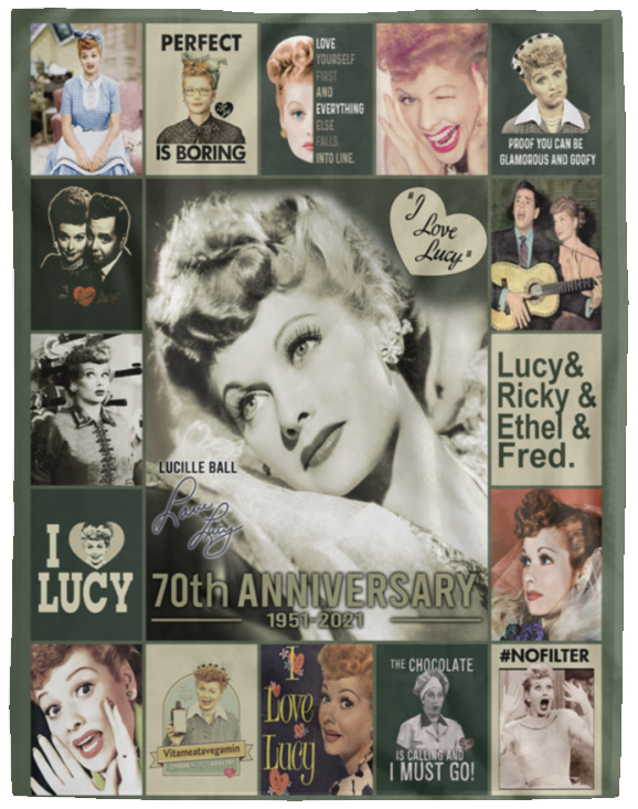I Love Lucy 70th anniversary Blanket, TV Series Fleece, Sherpa Blanket - VPL Cozy Plush Fleece Blanket - 60x80