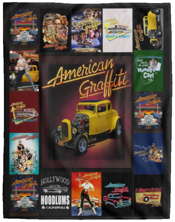 American Graffiti Blanket, American Graffiti Fleece, Sherpa Blanket VPL Cozy Plush Fleece Blanket - 60x80