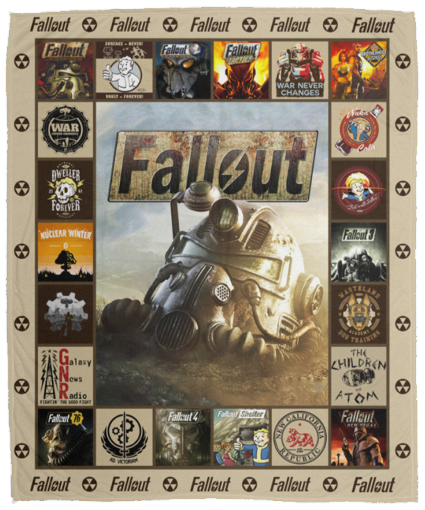 The Witcher, Fallout, Adventure Time, Zotopia Quilt, Fleece Sherpa Blankets - Fallout - VPM Cozy Plush Fleece Blanket - 50x60