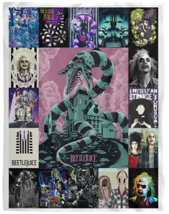 Beetlejuice Blankets, Beetlejuice Horror Fleece, Sherpa Blanket, Alec Baldwin VPL Cozy Plush Fleece Blanket - 60x80