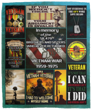Vietnam Veteran Blanket, U.S. Army Veteran Soft and Warm Fleece, Sherpa Blanket VPM Cozy Plush Fleece Blanket - 50x60