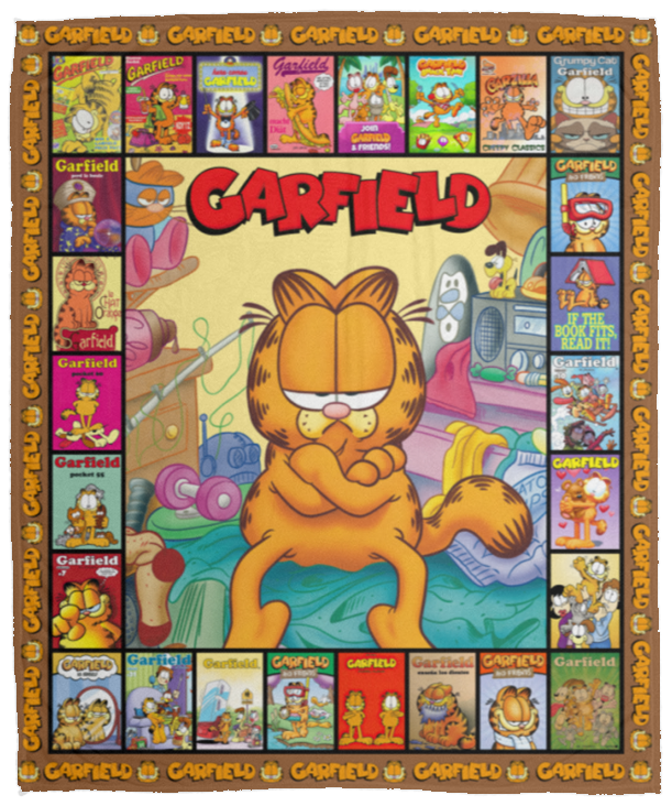 Garfield Cat Blanket, Garfield orange hair Fleece, Sherpa Blanket VPM Cozy Plush Fleece Blanket - 50x60