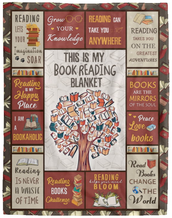 Book Lovers Blanket, Book Reading Librarian Blanket, Birthday Christmas Gifts VPL Cozy Plush Fleece Blanket - 60x80