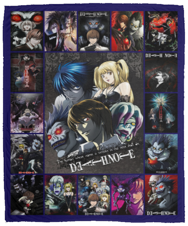 Death Note Blanket, Death Note Manga Anime Fleece, Sherpa Blanket Soft and Cozy VPM Cozy Plush Fleece Blanket - 50x60