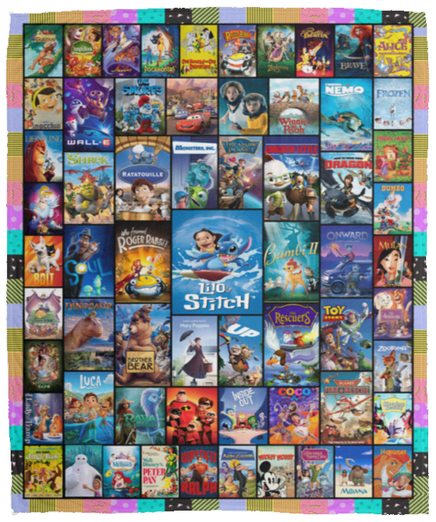 Disneyland Movies Blanket, Mickey And Friends Fleece Blanket Princess Movie VPM Cozy Plush Fleece Blanket - 50x60
