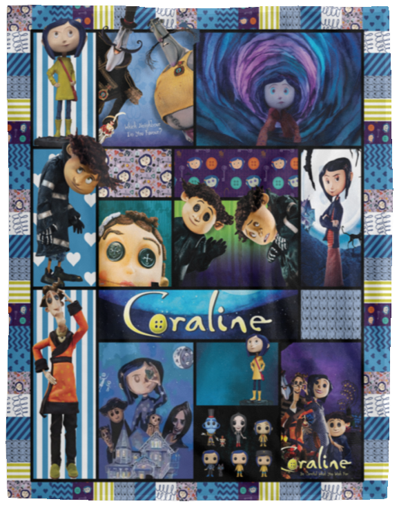 Coraline Blanket, Coraline Cartoon Movie Fleece, Sherpa Blanket Soft and Cozy VPL Cozy Plush Fleece Blanket - 60x80