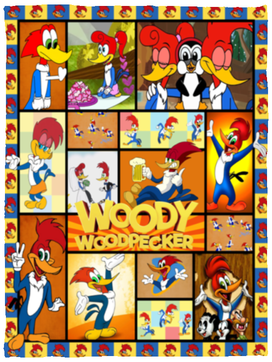 Woody Woodpecker Blanket, Woody Woodpecker Fleece, Sherpa Blanket VPS Cozy Plush Fleece Blanket - 30x40