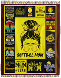 Softball Blanket, Couch Softball Player Mom Flannel Plush Fleece, Sherpa Blanket - VPL Cozy Plush Fleece Blanket - 60x80