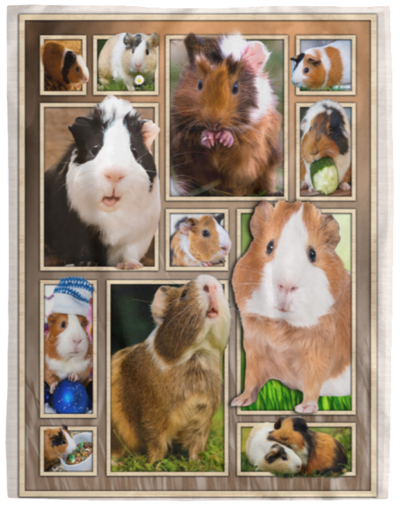 Guinea Pig 3D Blanket, Guinea Pig Love The Day Fleece, Sherpa Blanket VPL Cozy Plush Fleece Blanket - 60x80
