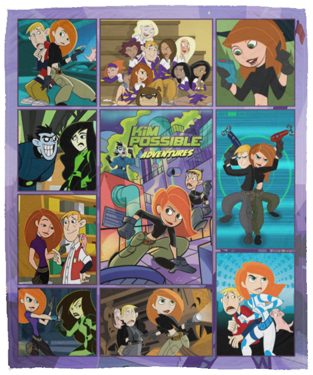 Kim Possible, Rugrats, Woody Woodpecker, Rocko's Quilt, Fleece Sherpa Blanket VPM Cozy Plush Fleece Blanket - 50x60