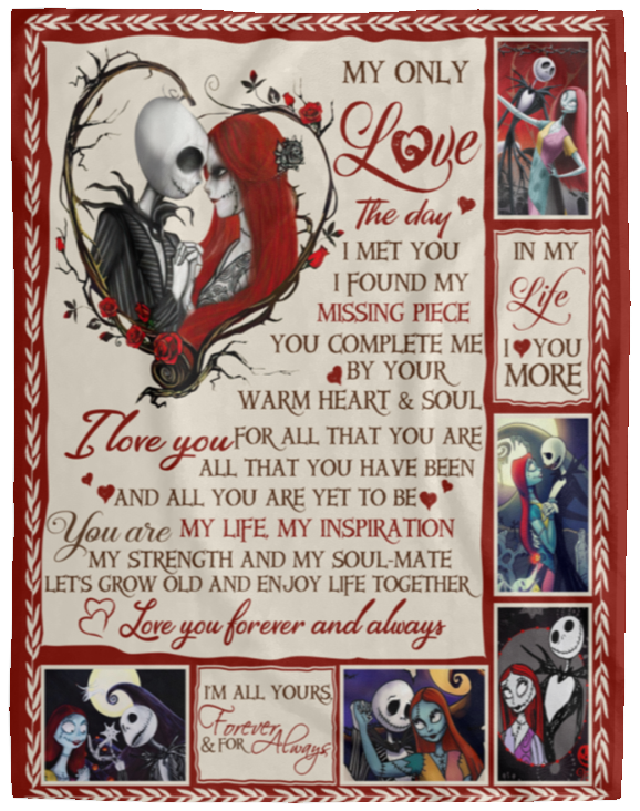My Love Miiece All That You Are Blanket Nightmare Before Christmas Fleece Sherpa VPL Cozy Plush Fleece Blanket - 60x80