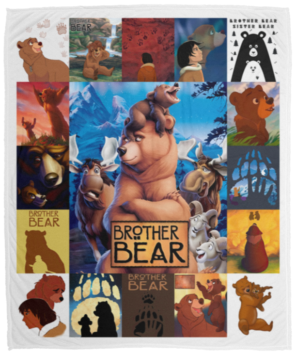 Brother Bear Blankets, Brother Bear Movies Quilt, Fleece Sherpa, Bear Gifts VPM Cozy Plush Fleece Blanket - 50x60
