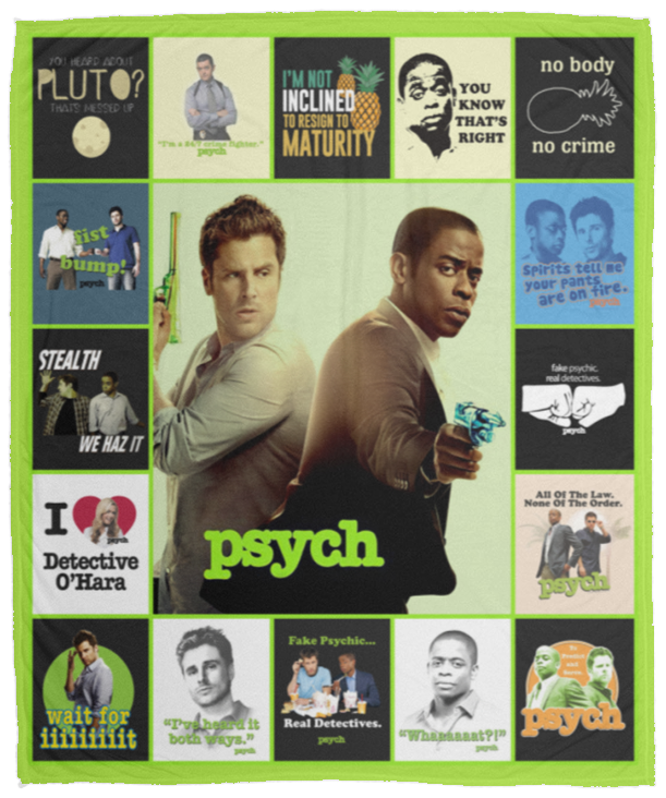 Psych Blanket, Psych TV Series Fleece, Sherpa Blanket VPM Cozy Plush Fleece Blanket - 50x60