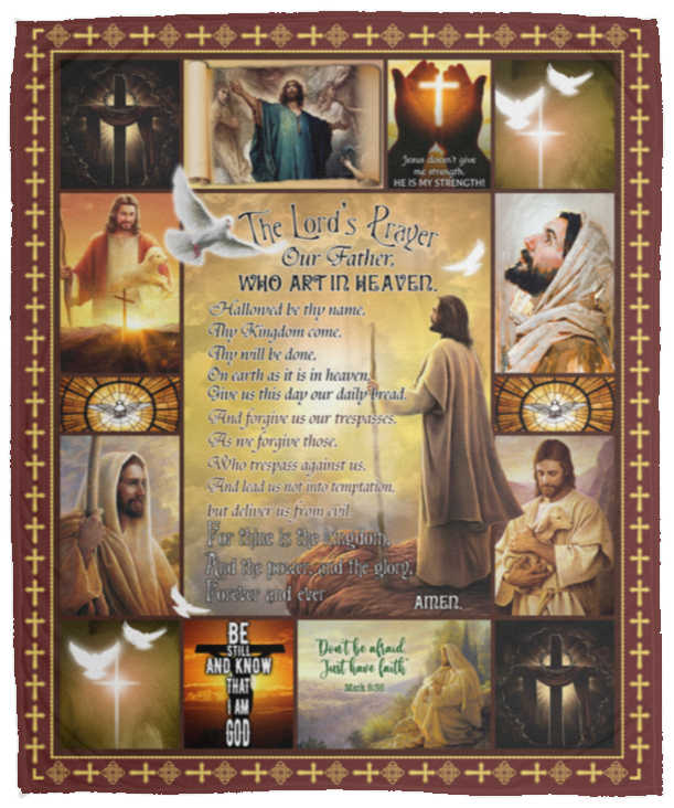 Jesus Christ Blanket, Christian Religious Faith Fleece, Sherpa Blanket VPM Cozy Plush Fleece Blanket - 50x60