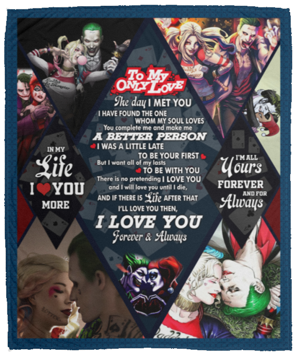 Joker - Harley Quinn Blanket, To My Only Love Fleece, Sherpa Blanket VPM Cozy Plush Fleece Blanket - 50x60