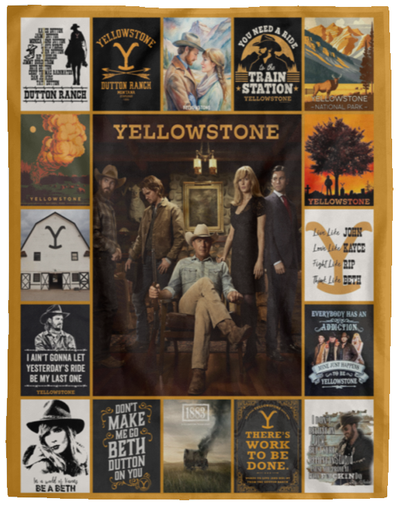 Yellowstone Dutton Ranch TV Series Blanket, Cowboys Fleece, Sherpa Blanket VPL Cozy Plush Fleece Blanket - 60x80