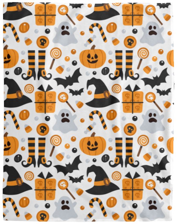 Halloween Magic Blanket Halloween Icon Quilt Fleece Sherpa Throw Blanket VPL Cozy Plush Fleece Blanket - 60x80