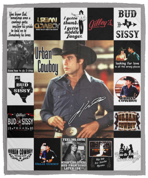 Urban Cowboy Blanket, Urban Cowboy Movie Fleece, Sherpa Blanket - VPM Cozy Plush Fleece Blanket - 50x60