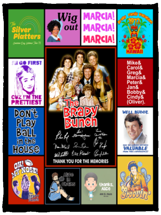 The Brady Bunch Blanket, The Brady Bunch TV Series Fleece, Sherpa Blanket - VPS Cozy Plush Fleece Blanket - 30x40