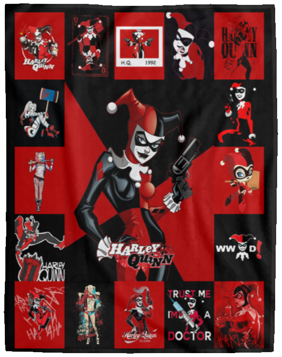 Harley Quinn Blankets, Harley Quinn Cartoon VPL Cozy Plush Fleece Blanket - 60x80