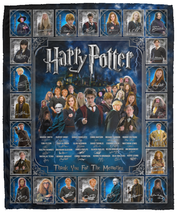 Harry Potter Blanket, Thank You For The Memories Fleece, Sherpa Blankets VPM Cozy Plush Fleece Blanket - 50x60