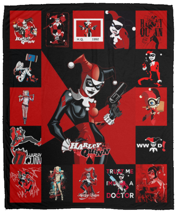 Harley Quinn Blankets, Harley Quinn Cartoon Fleece Sherpa, Comics Blankets VPM Cozy Plush Fleece Blanket - 50x60