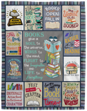 Book Blankets, Carpe Librum Quilt, Fleece Sherpa, Book Lovers, Bookworm Gifts VPL Cozy Plush Fleece Blanket - 60x80