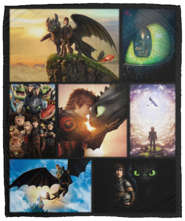 How to Train Your Dragon Blanket, Best Friends Forever Fleece, Sherpa Blanket - VPM Cozy Plush Fleece Blanket - 50x60