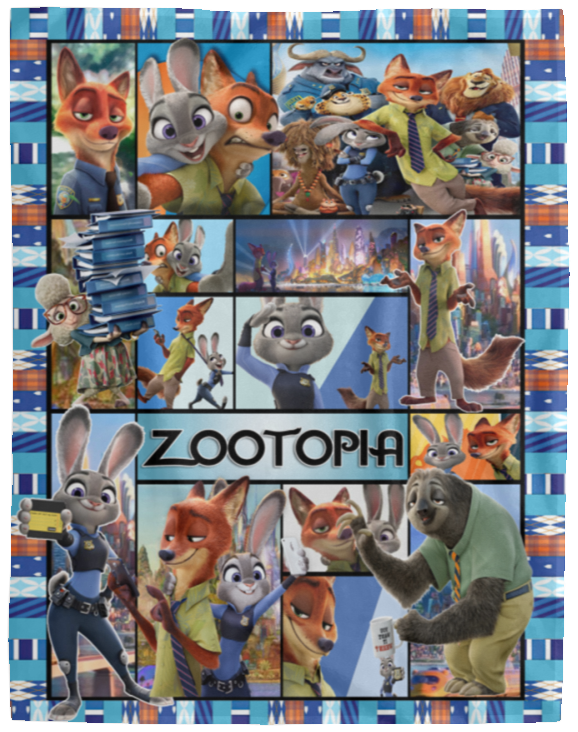 Zootopia Blanket, Zootopia Cartoon Movie Fleece, Sherpa Blanket VPL Cozy Plush Fleece Blanket - 60x80