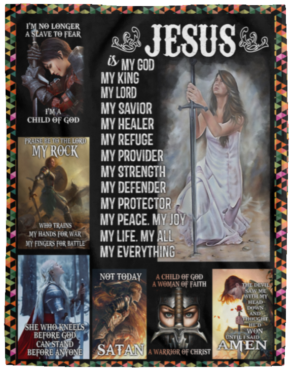 Jesus Is My Everything Blanket, Knight Templar Fleece, Sherpa Blanket VPL Cozy Plush Fleece Blanket - 60x80