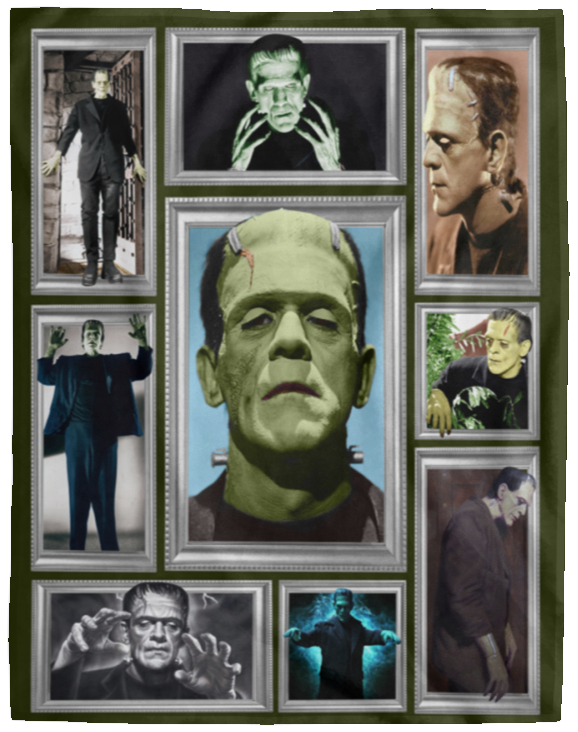 Frankenstein Blanket, Frankenstein - Shelley Mary Fleece, Sherpa Blanket VPL Cozy Plush Fleece Blanket - 60x80