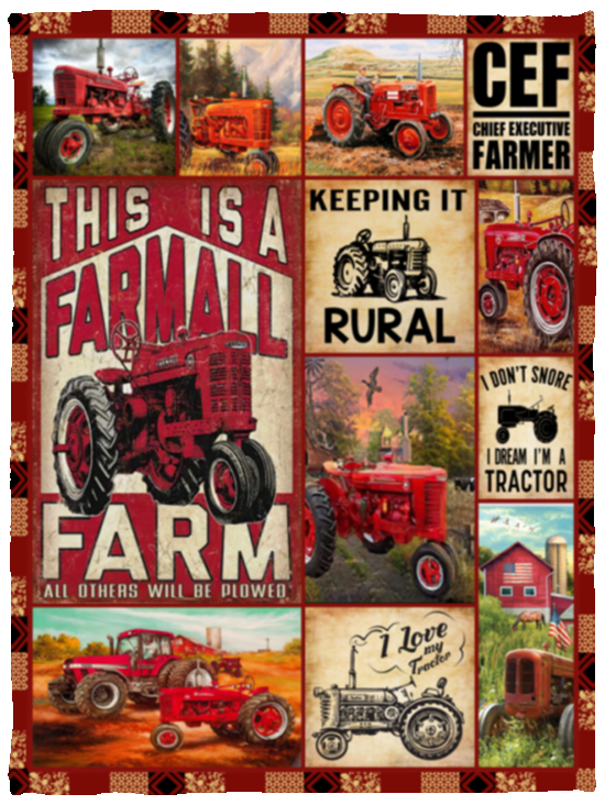 Tractor Blanket, Toddler Boys Fleece, Sherpa Blanket Gift for Fathers Daddy - VPS Cozy Plush Fleece Blanket - 30x40