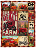 Tractor Blanket, Toddler Boys Fleece, Sherpa Blanket Gift for Fathers Daddy - VPS Cozy Plush Fleece Blanket - 30x40