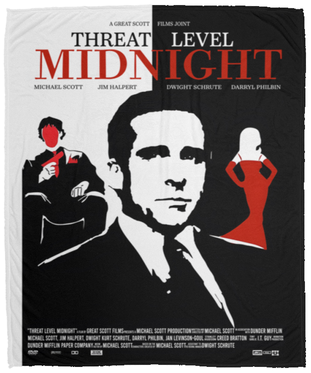 Threat Level Midnight Blanket, The Office Fleece, Sherpa Blanket VPM Cozy Plush Fleece Blanket - 50x60