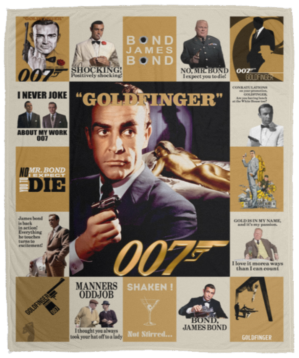 Goldfinger Blanket, Goldfinger 1964 movie Fleece, Sherpa Blanket VPM Cozy Plush Fleece Blanket - 50x60