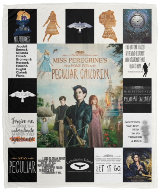 Miss Peregrine’s Home For Peculiar Children Blankets, Ransom Riggs Fleece Sherpa VPM Cozy Plush Fleece Blanket - 50x60